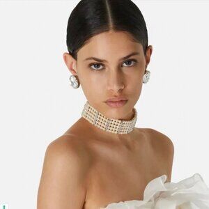 Alessandra Rich Heavy-Duty Pearl Crystal Necklace